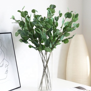 3 chi nhánh bạch đàn nhân tạo thực vật trang trí cây xanh nhựa nhân tạo tiền lá bạch đàn cây trong nhà màu xanh lá cây - Product Image 3