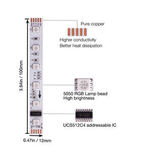 RGB светодиодные полосы высокой яркости DMX 512 адресуемые USB 12 мм для KTV другие проекты освещения программируемые DC24V DMX512GB бары - Product Image 3