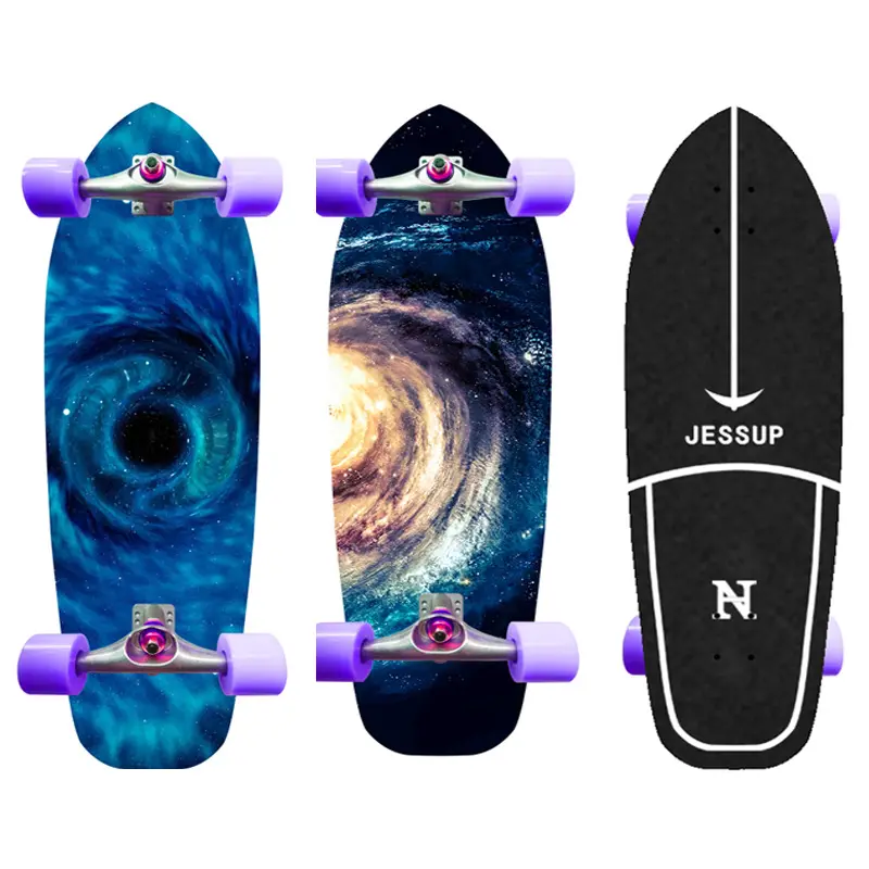 Ply longboard cruiser de bambu 7 ply, placa de pesca de bambu, bordo, completo, azul, formato de peixe, surf, skate, velocidade