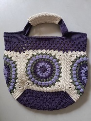 Violet + blanc-longueur 20 largeur 15 hauteur 24-doublure zippée