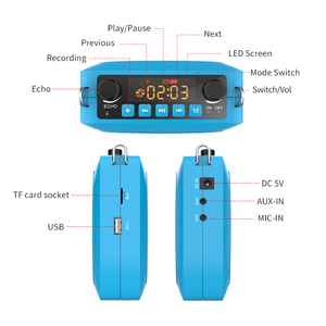 Amplificador de voz portátil personalizado con cable de 25W de potencia de salida con auriculares con micrófono, AUX, entrada de tarjeta TF para la escuela - Product Image 5