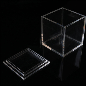 Logotipo personalizado <span class=keywords><strong>Clear</strong></span> Acrílico <span class=keywords><strong>Display</strong></span> Storage <span class=keywords><strong>Box</strong></span> Caixa retangular Acrílico Caixa com Dobrável Tampa