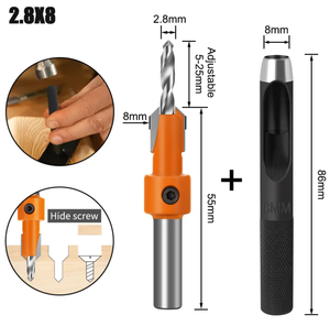 5pcs Countersink Drill Bit Set Woodworking Screws Chamfering Tool 3.5mm <strong>X</strong> 8mm Hex Shank for Deburring and Wood Hole Drilling - Product Image 5