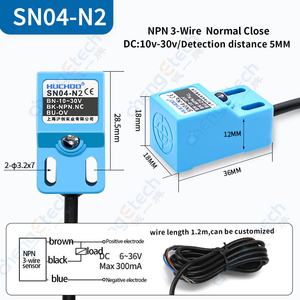 עמיד למים SNO4-N2 24v dc 3-תיל npn סגור רגיל חיישן מתכת מרובע