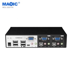 Industrial VGA <strong>KVM</strong> <strong>Switch</strong> 1440P 60Hz 2 Ports <strong>1</strong> Out USB <strong>KVM</strong> <strong>Switch</strong> Console with Audio USB Hub Converter for Monitor