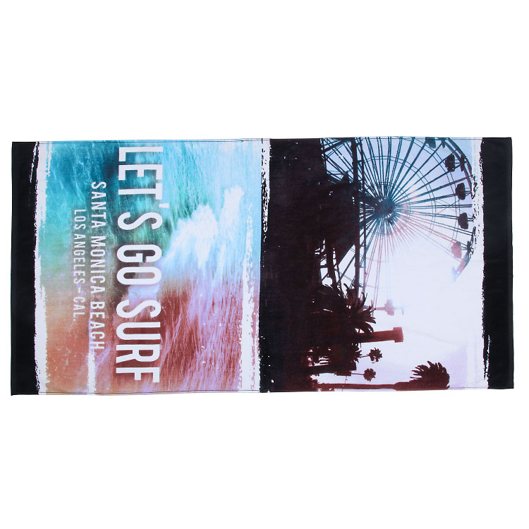 Wholesale custom design 100% cotton cute print beach towel for kids