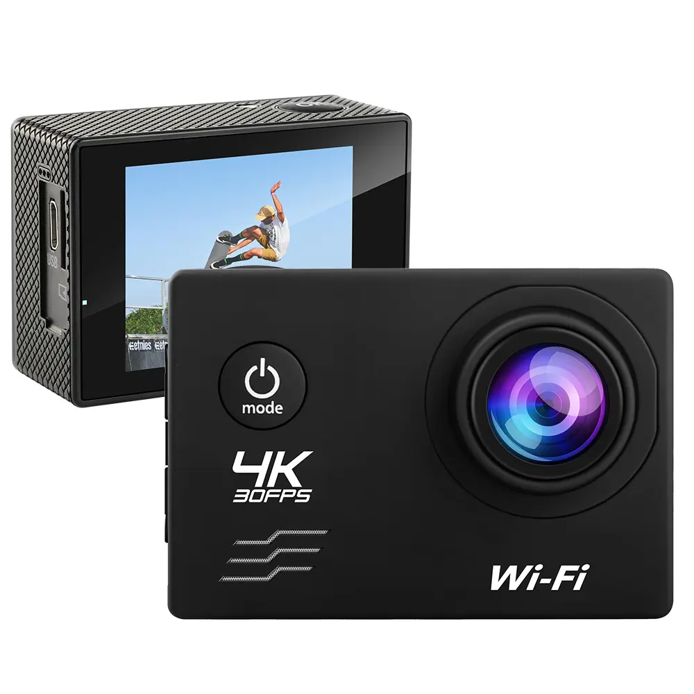 Câmera esportiva 4k com wi-fi, câmera de ação, 16mp, dv go, à prova d' água, pro, vídeo em esportes radicais, para bicicleta, carro dvr