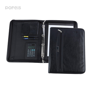 Large Capacity A4 <strong>Notebook</strong> 4 Binding Loose Leaf File Folder Zipper Round Tablet Calculator Portfolio Binding - Product Image 3