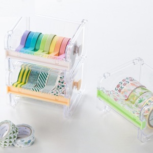 学生学校オフィス文房具ディスペンサーテープカッターハンドアカウント収納ボックス3色 - Product Image 4