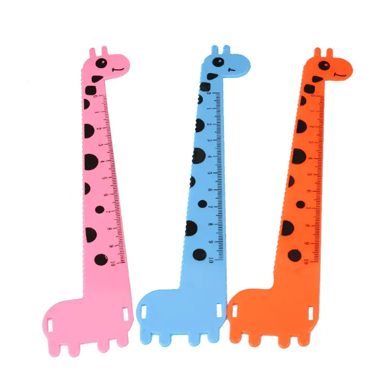 Cartone animato giraffa 15cm righello studenti materiale scolastico righello di plastica all'ingrosso