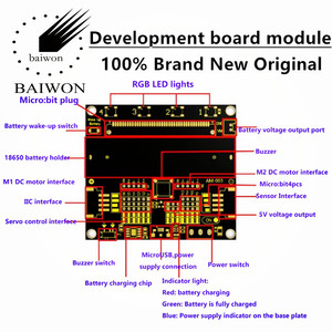 Micro: scheda di estensione Bit per la programmazione Microbit Python per principianti della scuola primaria e secondaria Robotbit V2.0 - Product Image 2