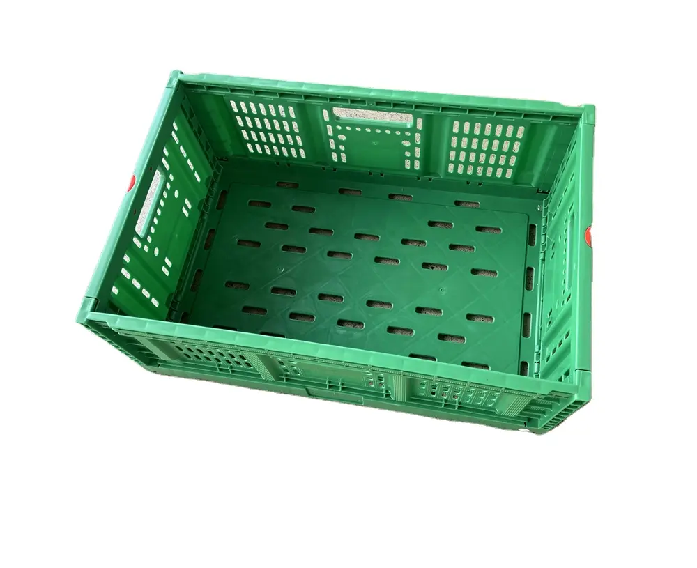 Prezzo di fabbrica all'ingrosso durevole 600x400x230mm tipo di rete scatola di plastica per fatturato scatola pieghevole per la conservazione di frutta e verdura