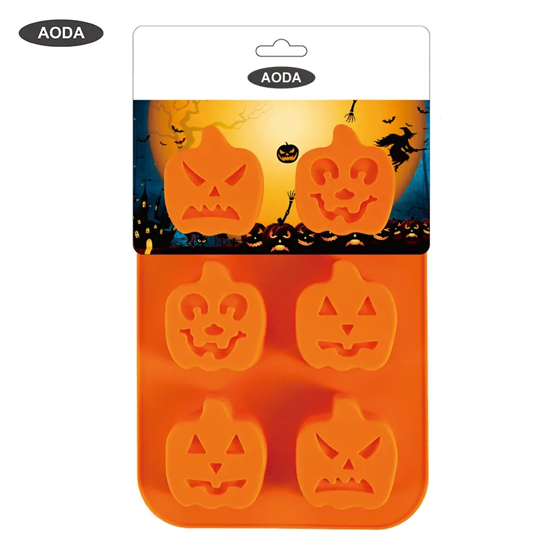 Halloween Non Stick Silicone Pumpkin Cake Molds Mould Baking Tray Muffin Pan for Kids