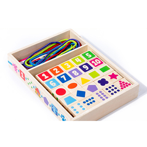 Cuenta de madera con cuerda y juego de bloques de construcción - Product Image 2
