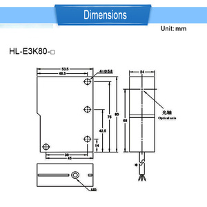 E3K80-DS80M1 E3K80-DS80M2 E3K80-R4M1 4m赤外線拡散反射近接スイッチセンサー6-36V - Product Image 5