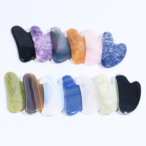 Doğal gül kuvars yeşim gujade taş kazıma masaj tahtası aracı Set gua sha taş - Product Image 1