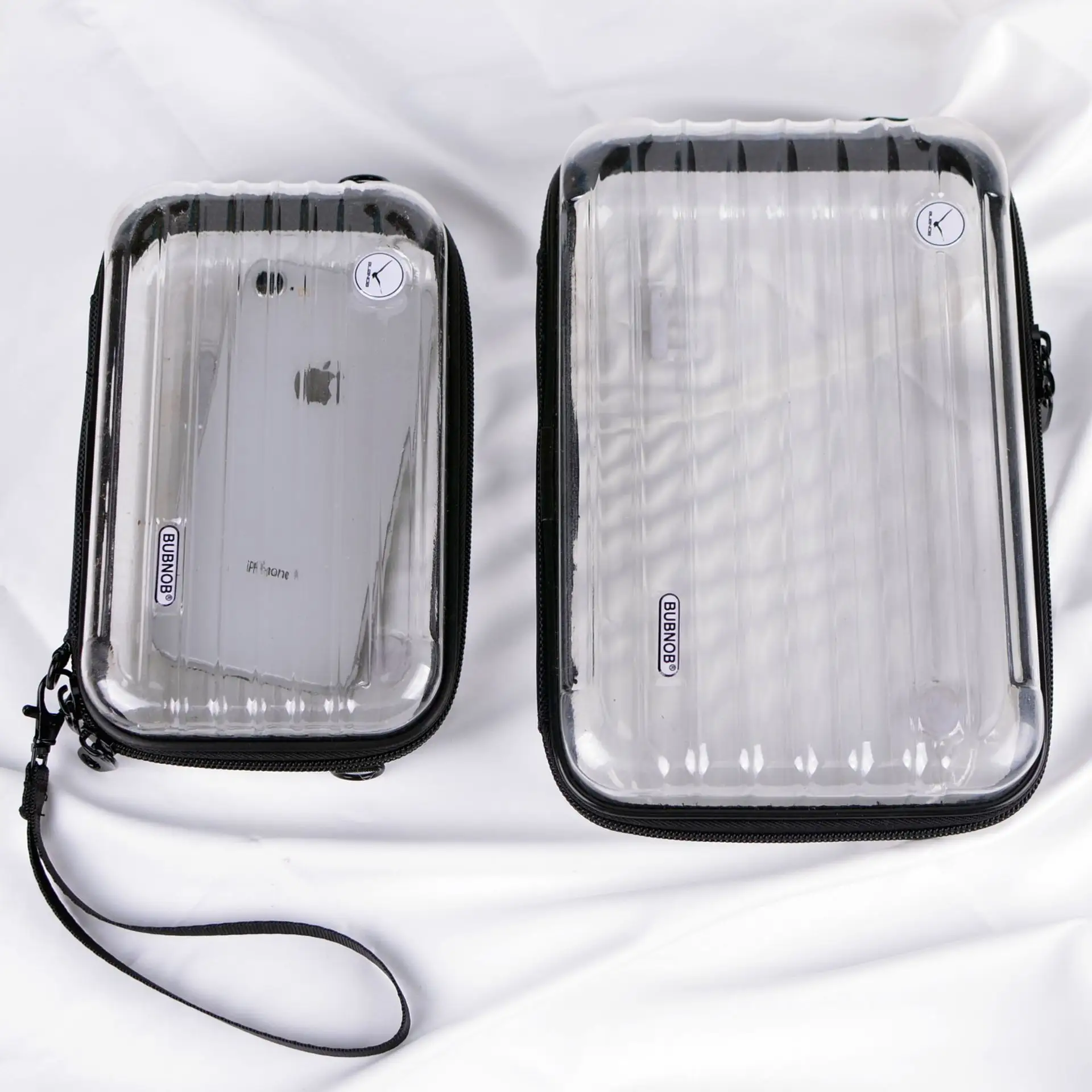사용자 정의 로고 투명 PC 휴대용 세면도구 가방 보관 가방 미니 클러치 메이크업 케이스 화장품 가방 어깨 스트랩