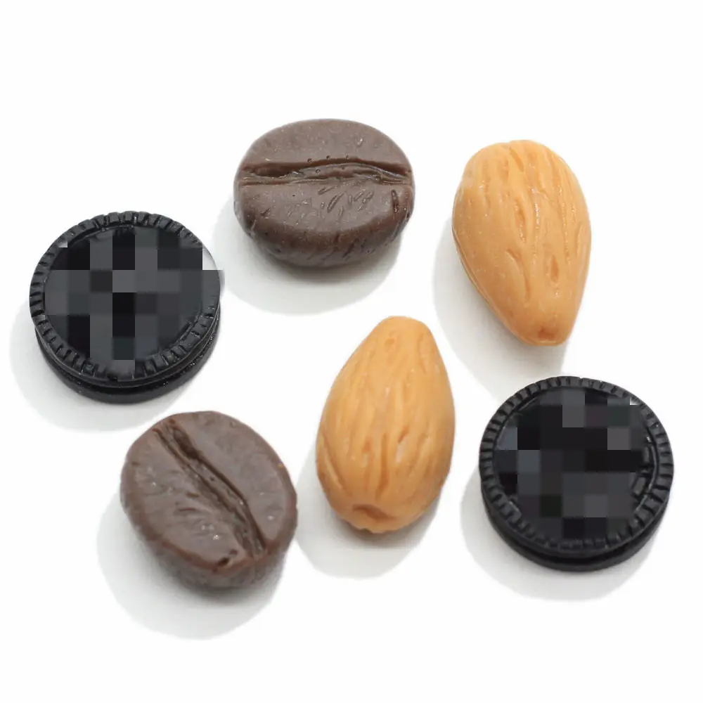 100pcs Mini Charms in resina alimentare 3D chicco di caffè perline forma di seme ornamento in resina per fascino di riempimento di melma