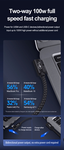Thunderbolt kablosu için PD100W L boyutu usb tipi c koaksiyel kablo akıllı emark çip 40Gbps usb veri kablosu - Product Image 6