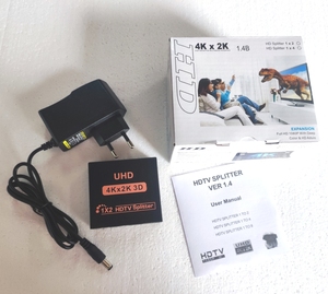 HD Video Spliter & Converter 1-In 2-Out 2-Way Port HDTV Extender Video Splitter Distributor