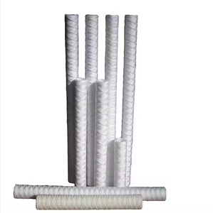 Água Aço Inoxidável Núcleo Glassfiber/Algodão/PP Fio <span class=keywords><strong>String</strong></span> Ferida Sedimentos Filtro Elemento para Industrial Filtragem De Água