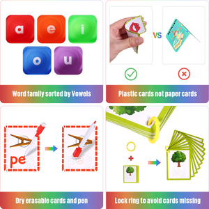 Giochi di parole Pop CVC, fonetica gioco di lettura scrittura cancellabile schede Flash Pop Fidget giocattoli, impara a leggere le risorse didattiche - Product Image 5