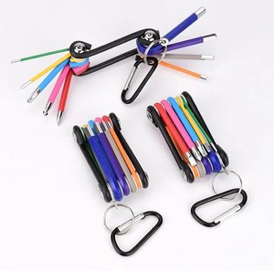 1 mini katlanır renk allen hex torx giyilebilir 9 parça anahtarlık ile anahtar anahtarı seti - Product Image 1