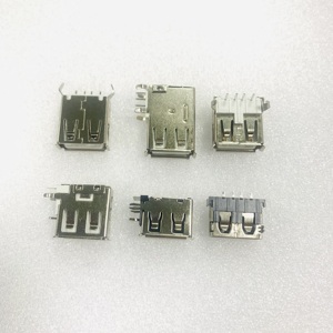 单排4针水平90度白色USB 2.0 a型母连接器双层8针 + 4针 - Product Image 2