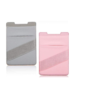 Wholesale Fast Delivery <strong>Lycra</strong> Card Holder Double Pockets with <strong>Elastic</strong> Band Wallet Credit Card Adhesive on Mobile Phone Covers - Product Image 3