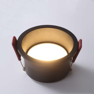 高品质圆形铝白色外壳深防眩光设计固定嵌入式发光二极管窄筒灯，用于公寓照明