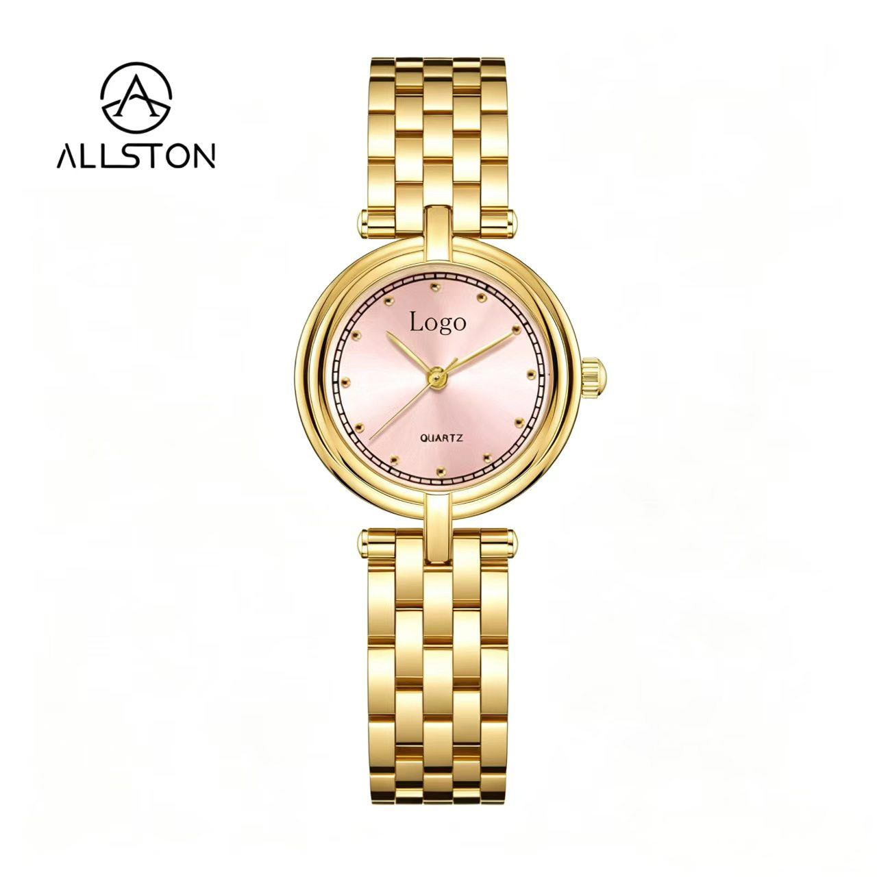 Boîtier rond + cadran soleil rose 17