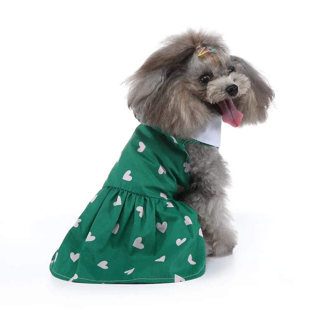 Mùa Hè Xanh Cat Dog Dress Puppy Quần Áo Doggie Sundress Pet Vest Mèo Trang Phục