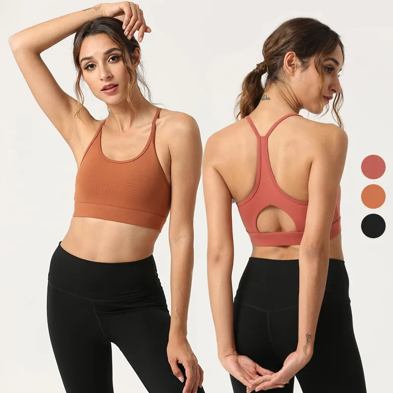 Wholesale Custom Logo Print Womens Yoga Bra Push Up Gym Crop Top Ladies High Impact Sports Bra