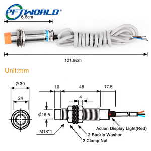 Interruptor de aproximación de detección normalmente abierta M12, 2/BX, 4mm, NPN, NO 3 cables, DC 6V-36V, sensor de proximidad inductivo