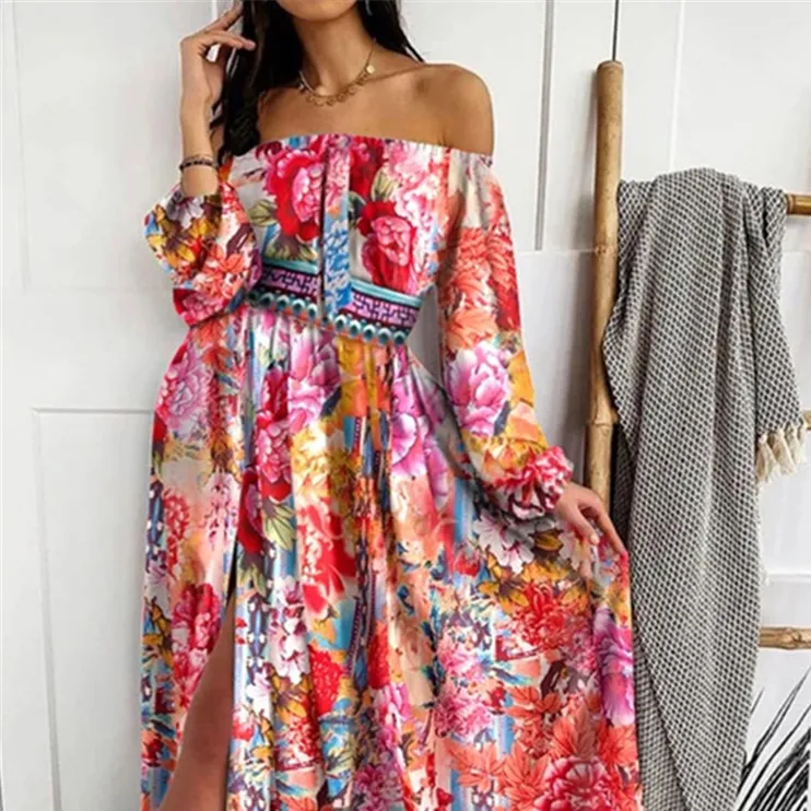 Bán Buôn Phi Phụ Nữ Sexy Dresses Batik Thiết Kế Backless Maxi Halter Dài Dress