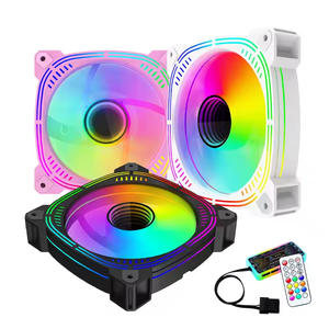 120mm RGB LEDゲーミングPCコンピュータファン4ピンマルチカラー5V ARGBプラスチックCPUクーラーコンピュータケース付きアプリケーション - Product Image 2