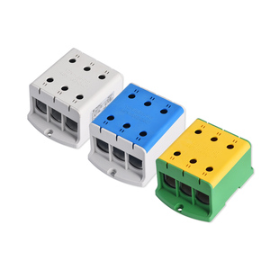 Terminal de conector de Montaje en carril Din personalizado, bloque de terminales Al Cu de 3 polos y 6 orificios para gabinete - Product Image 2
