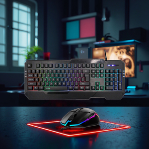 Oem Gamer 104-Key LED Backlit USB <span class=keywords><strong>Ergonomic</strong></span> Bàn phím thiết lập với chuột có dây & tính năng chống thấm nước cho PC - Product Image 1