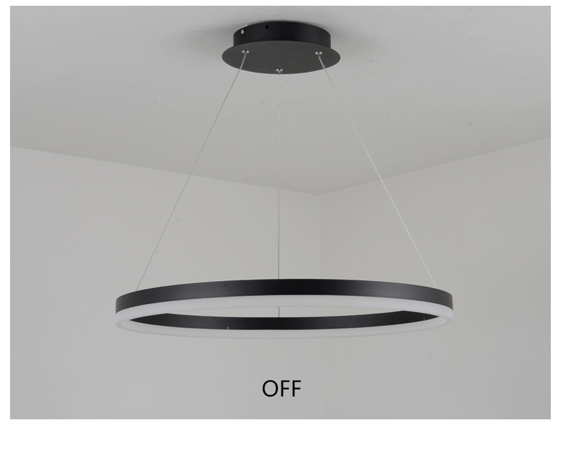 Modern nordic minimalist Restaurant living room decoration Aluminum Acrylic Circle Ring LED Chandelier