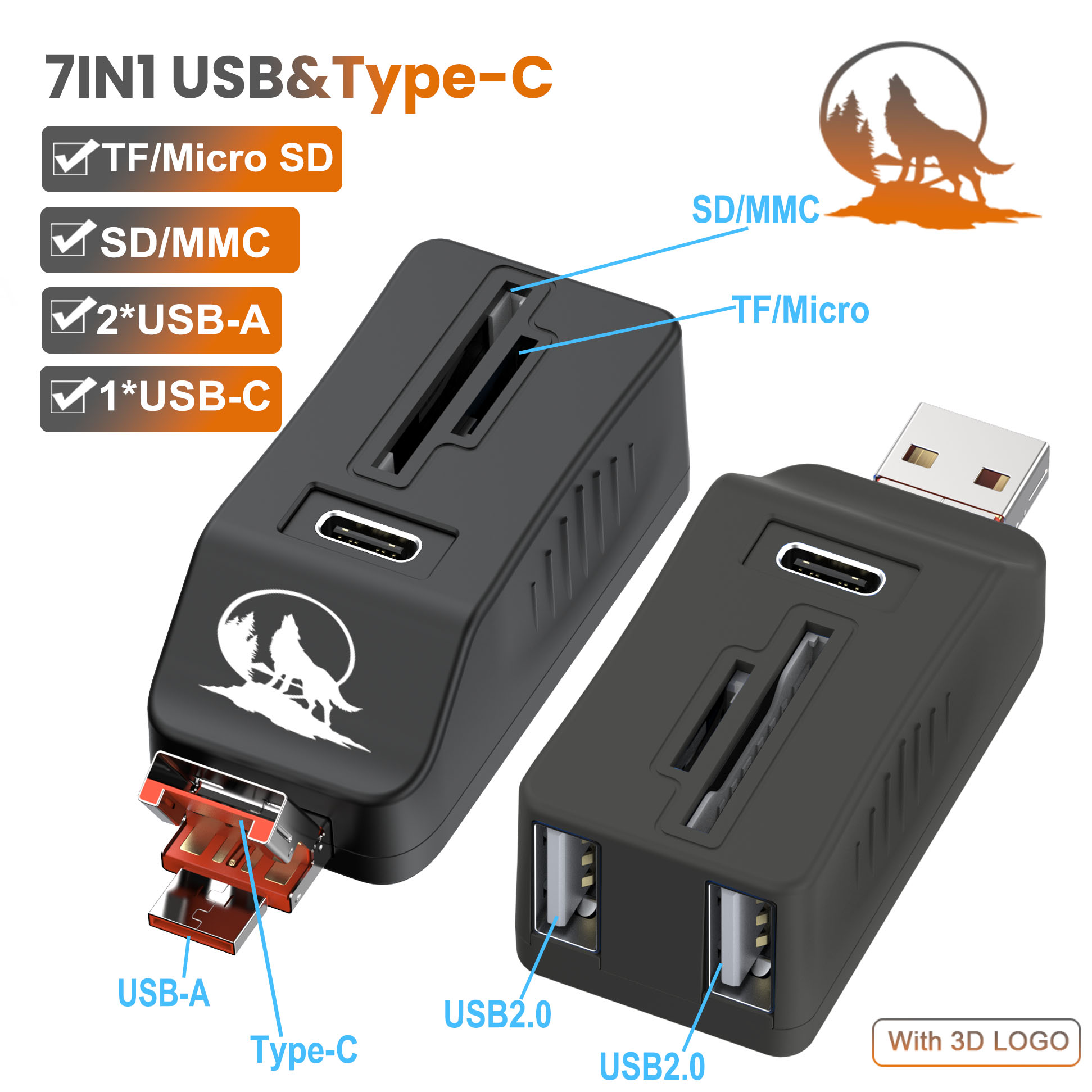 3D-Black OTH094B (USB&Type-C)