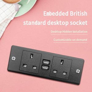 优质英国标准桌面插座嵌入式桌面1 USB 1 C型电源板隐藏家具插座 - Product Image 5