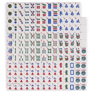 Amerikan Mahjong seti UV baskı Logo özelleştirilmiş desen Mahjong hattı renkli baskılar ile 166 kalite akrilik fayans - Product Image 6