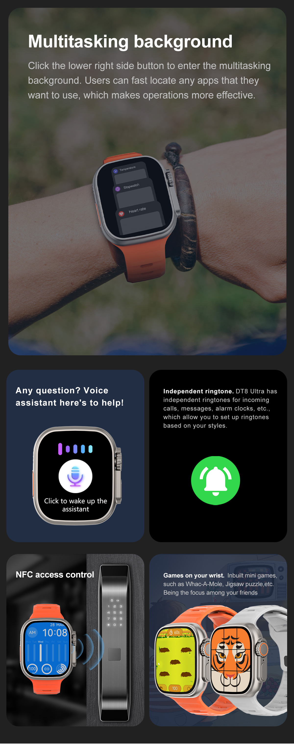 2022 Latest DT8 Ultra Smart Watch 1:1 49MM Series 8 DT8 Ultra Smartwatch