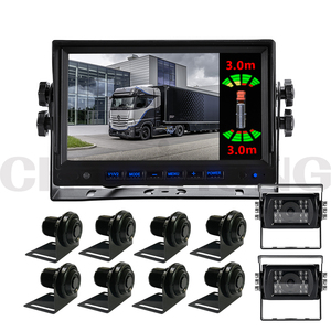 卡车和公共汽车8PCS超声波停车传感器倒车摄像头7英寸2CH DVR监视器AHD图像传感器，用于盲区检测 - Product Image 1