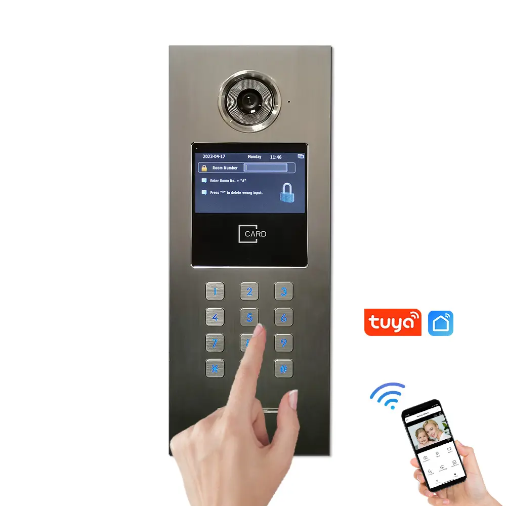 Multi Apartments Smart Video Tür sprechanlage Intercom-System IP-Türklingel kamera im Freien Wasserdichte Tür RFIC-Passwort-Zugang entsperren