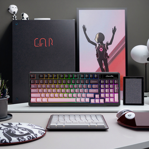 94Key RGB 2,4G Tri-Modos inalámbricos con pantalla TFT Teclas esféricas y teclado de computadora de estructura empaquetada para computadora portátil para juegos