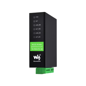 Waveshare RS232 RS485 a RJ45 Servidor Ethernet Serial, RS232 y RS485 Operación independiente de canales duales, puertos Ethernet duales - Product Image 1
