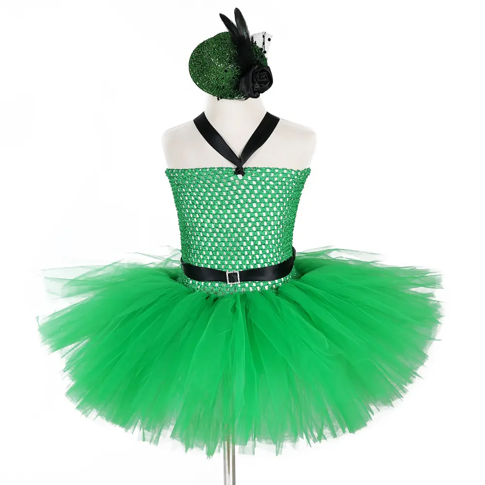 St Patricks Day Girl Costume Set Green Shamrock bambini Tutu abiti Fancy Party Lucky Fairy Leprechaun Costume