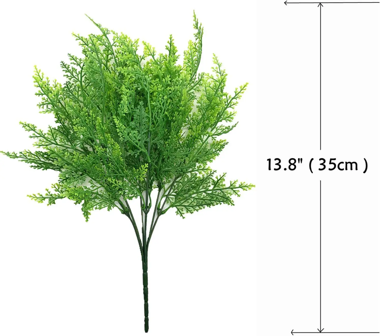 Simulação de material de parede de planta de plástico artificial Maidenwort 7 garfos de grama de pinho verde samambaia