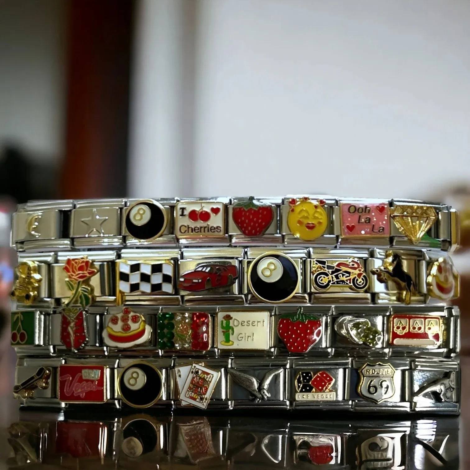 Bracciale italiano Charm mistery Vintage Custom braccialetto Y2K italiano anni '90 braccialetto da te regalo